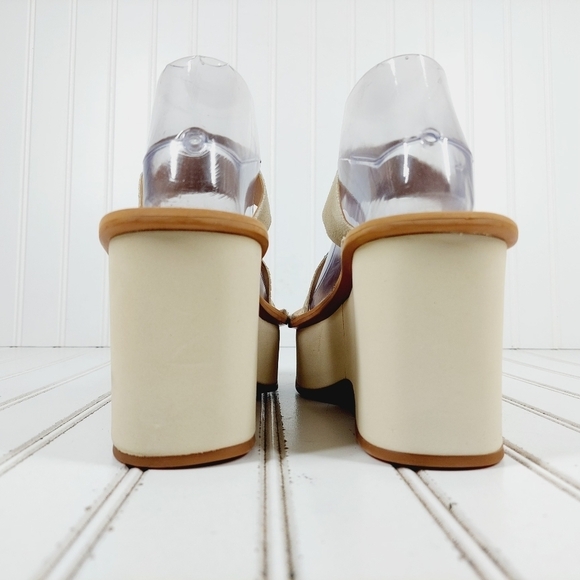 NEW Lucky Brand Mimya Snakeskin Tan Summer High Platform Wedge Sandals K984 - Picture 6 of 10